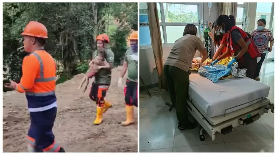 Menina de 3 anos é resgatada quase 60 horas após deslizamento de terra, nas Filipinas