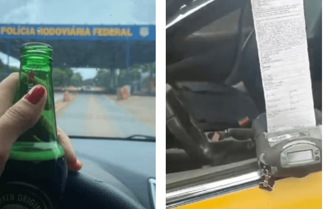 Mulher faz postagem com cerveja em frente à PRF e acaba multada em MG