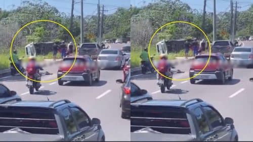 VÍDEO: kombi tomba no meio da avenida, em Manaus