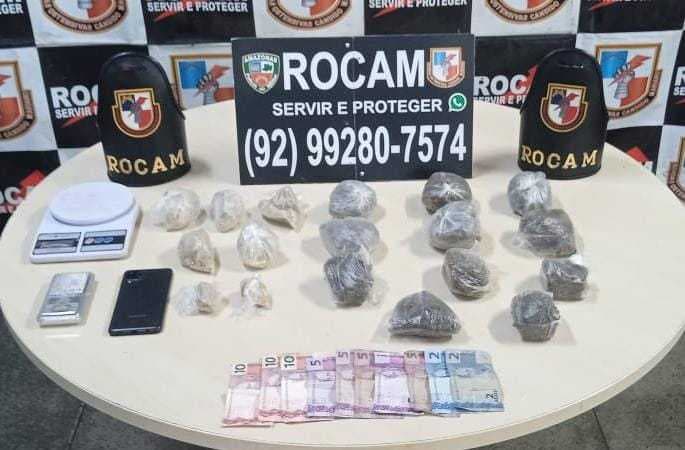 Rocam prende homem com drogas em lava a jato, na zona Sul de Manaus