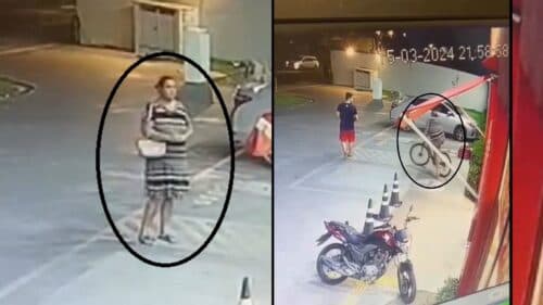 VÍDEO: Mulher é flagrada furtando bicicleta da frente de estabelecimento comercial