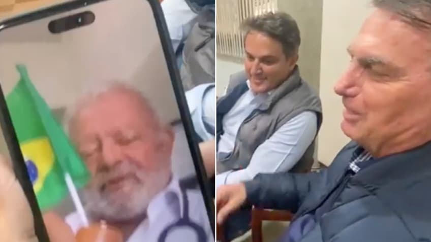 Bolsonaro conversa com sósia de Lula que participou do ato em SP