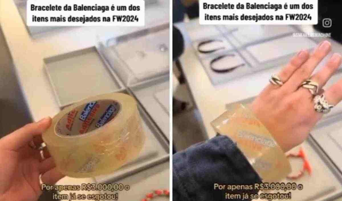 Marca mundial lança pulseira de fita adesiva após polêmica com bolsa de saco de lixo