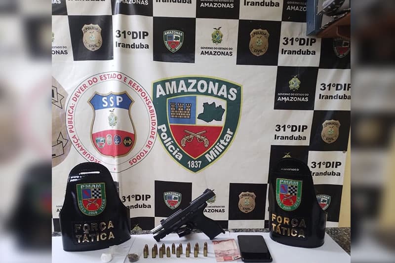 Em Iranduba, Força Tática prende homem com drogas e arma de fogo