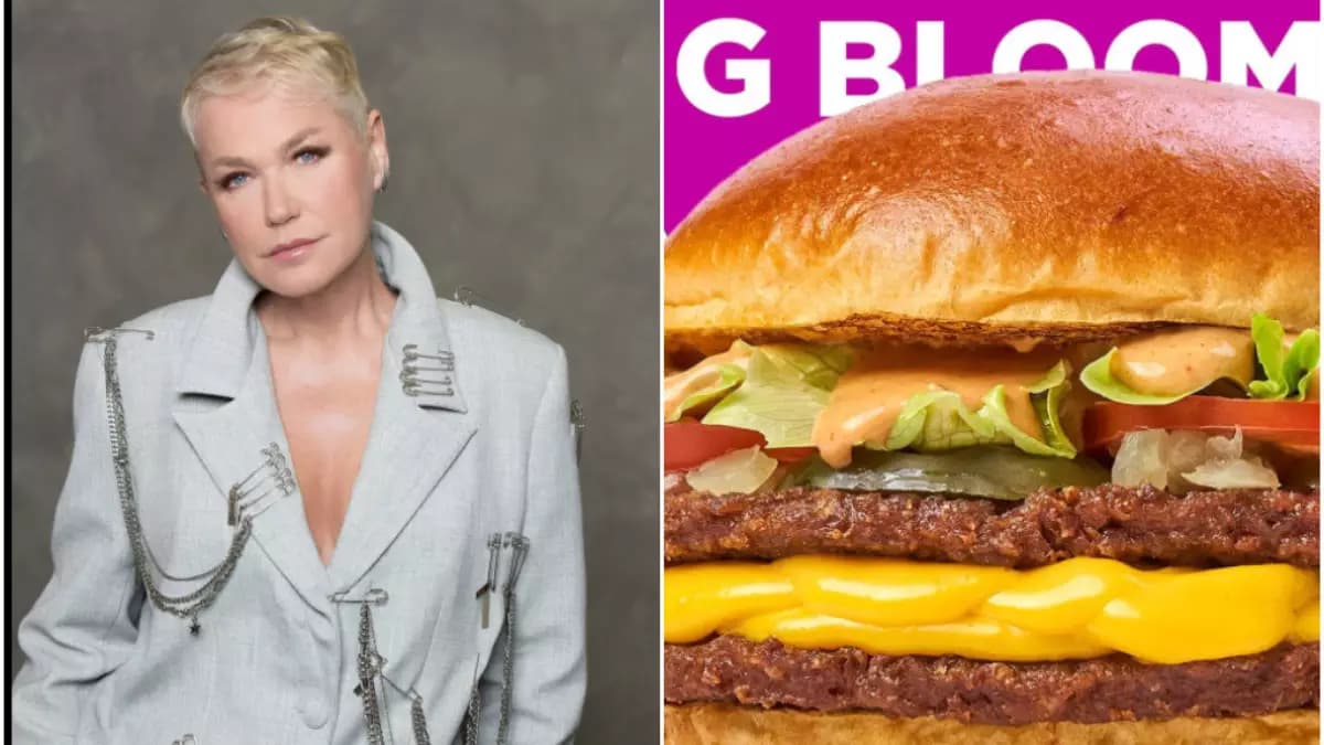 Xuxa abre fast-food vegano: “peixe” e hambúrguer feitos de vegetais em São Paulo
