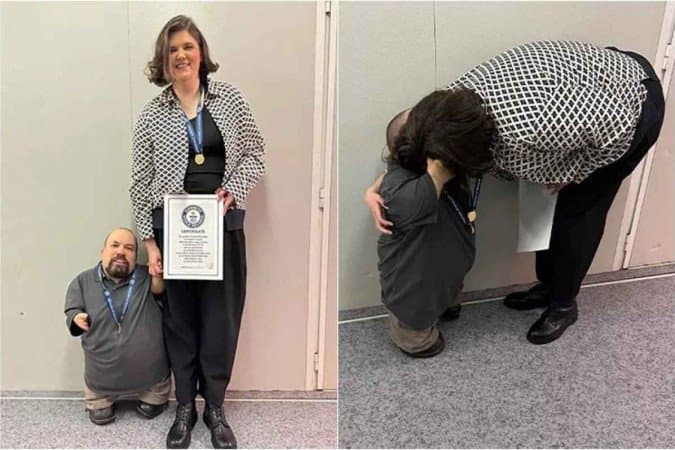 Nos EUA, casal quebra recorde com diferença de altura de 86 centímetros