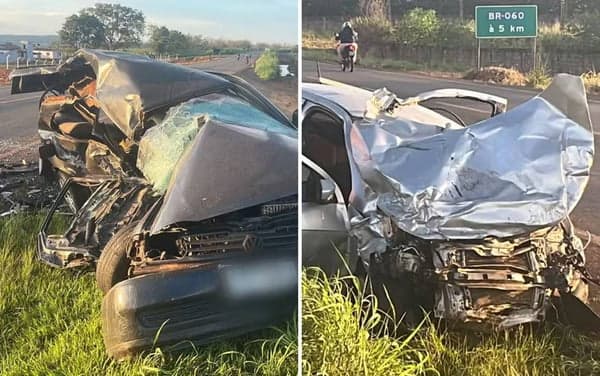 Acidente entre dois carros deixa oito mortos em rodovia de Goiás