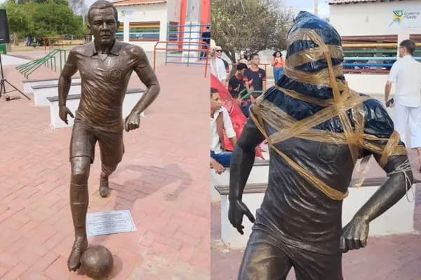Estátua de Daniel Alves é recolhida por Prefeitura de Juazeiro, na BA