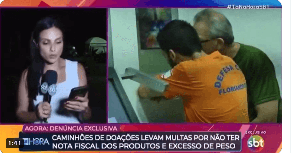 Após polêmica sobre caminhão com doações barradas pela ANTT; Jornalista e Governador de SC se pronunciam