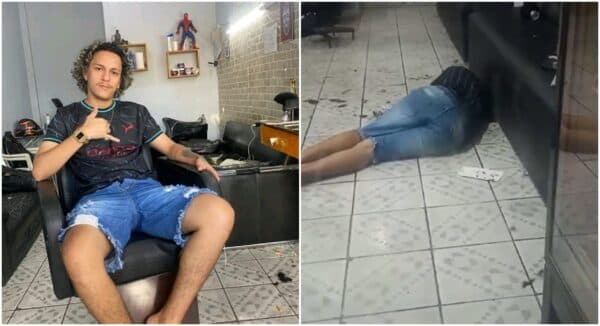 VÍDEO: Jovem leva tiro na cabeça ao ser surpreendido em barbearia em Manaus