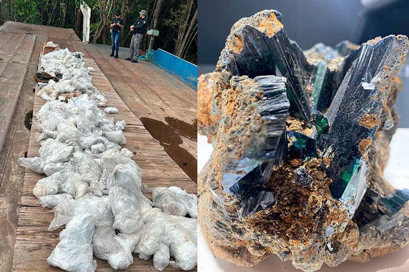 AM: quase uma tonelada de vivianita é apreendida em embarcação, no rio Negro