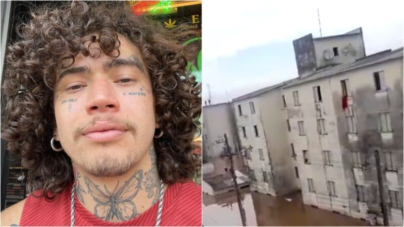 Whindersson Nunes usa drones para entregar kits a vítimas ilhadas em prédio no RS