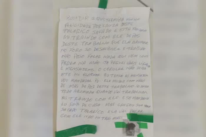 “Chegou sua hora, talarico”: Homem escreve carta para vigilante e o mata, em SP