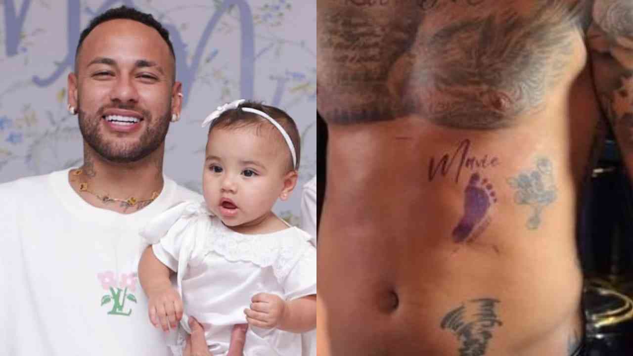 Neymar faz tatuagem em homenagem à filha Mavie