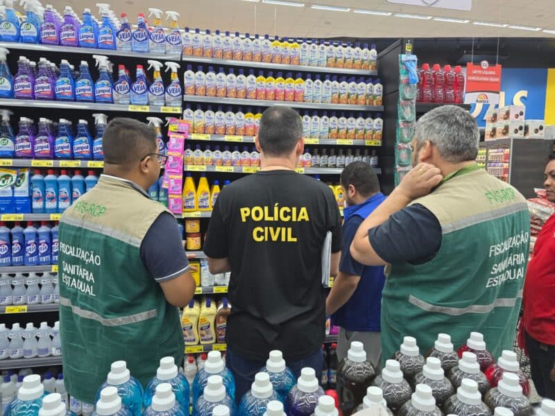 Fiscalização apreende produtos falsificados em supermercado de Manaus