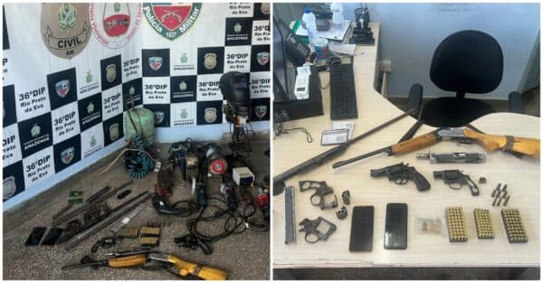 Homem é preso com armas, munições e materiais para fabricação de armas, no AM