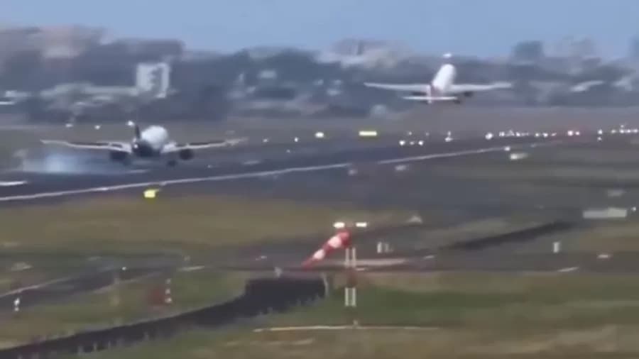 VÍDEO: Aviões ficam a 500 metros de distância enquanto um pousa e o outro decola, na Índia