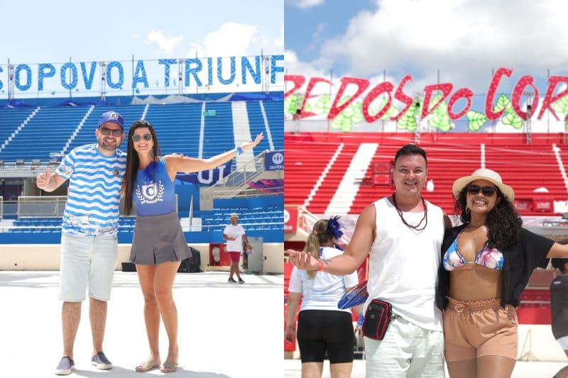 Turistas conhecem história de Caprichoso e Garantido em visita ao Bumbódromo