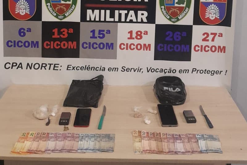 Casal é preso por tráfico de drogas e associação ao crime na zona Norte de Manaus