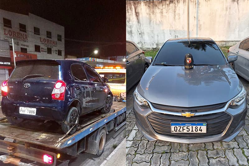 Em Manaus, dois veículos furtados são recuperados e três são presos