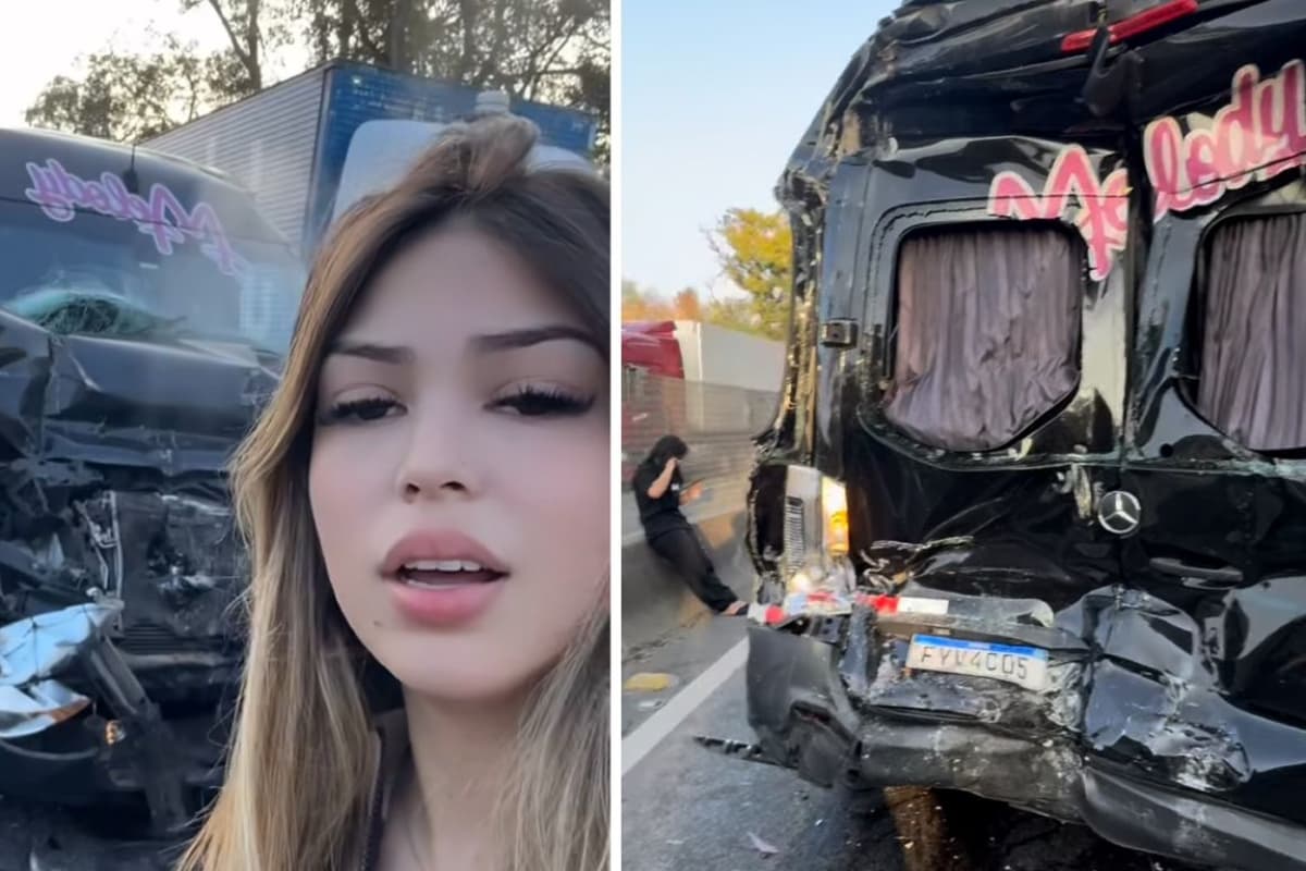 VÍDEOS: MC Melody e sua equipe sofrem acidente a caminho de show no RJ