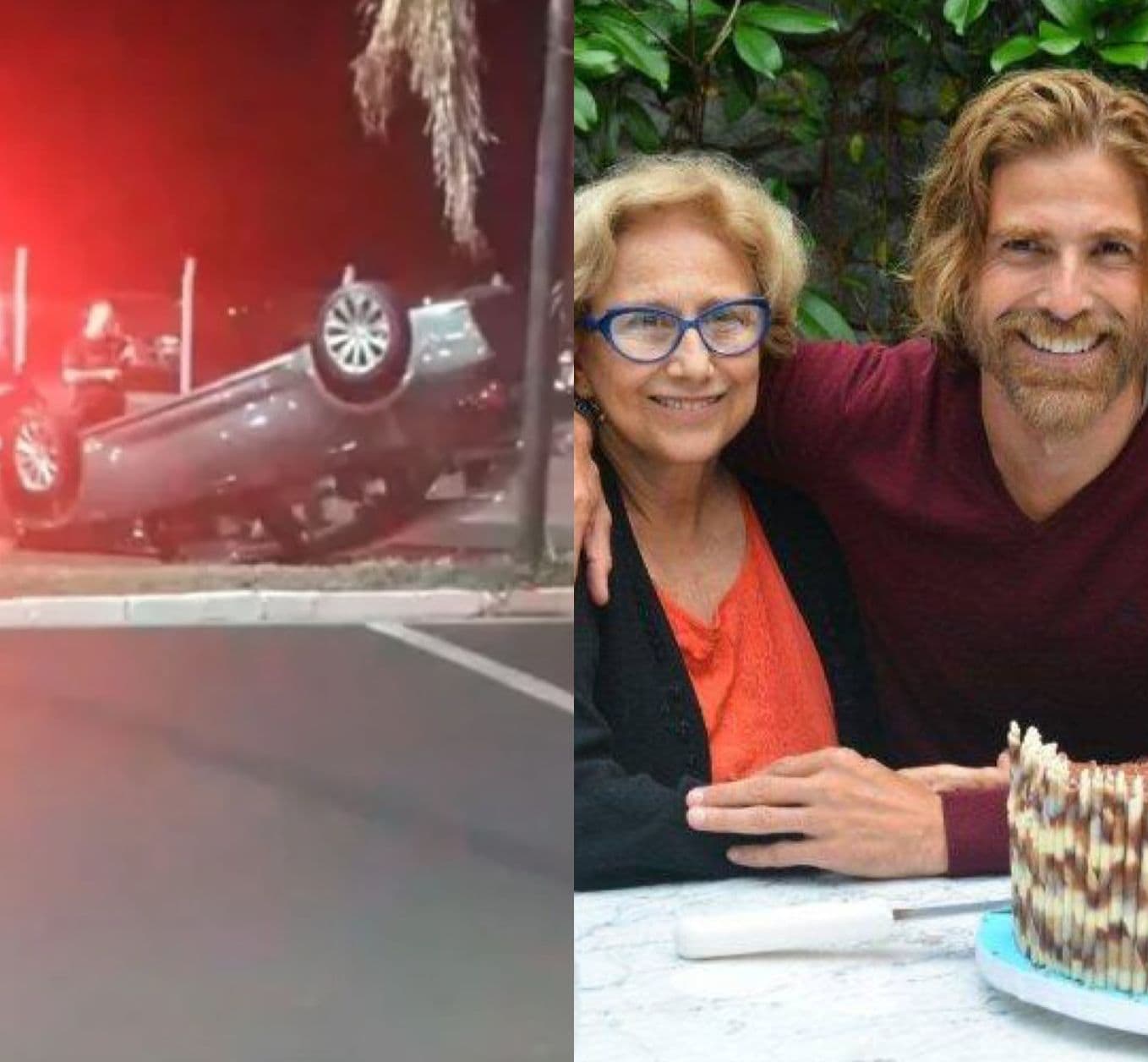 Mãe de Reynaldo Gianecchini capota carro no interior de SP