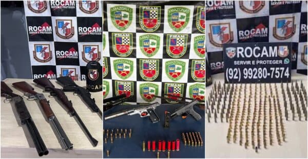 Primeiro semestre de 2024 registra aumento de 13,69% na apreensão de armas e 153,28% de munições, no AM