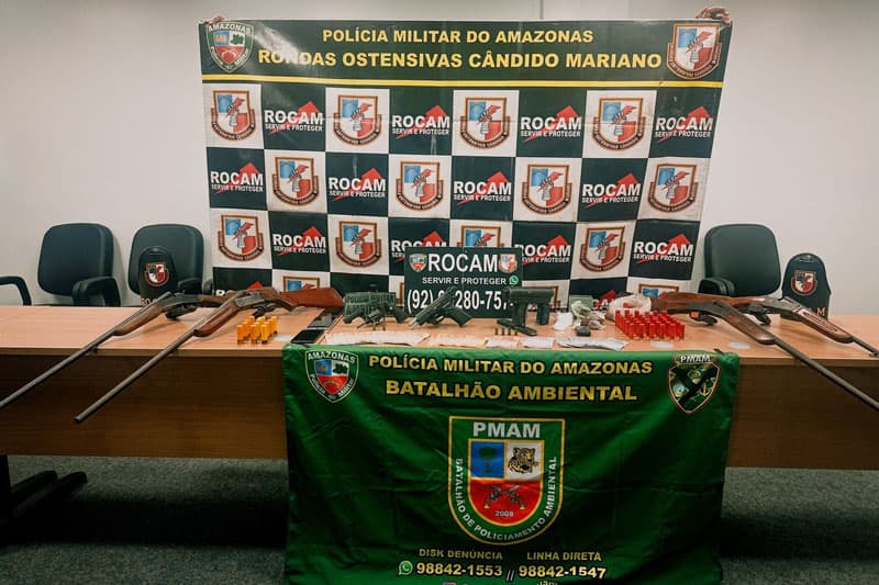Após denúncia, três homens são presos com sete armas de fogo em Iranduba