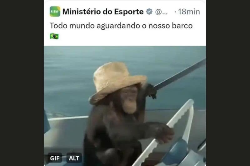 Ministério do Esporte usa imagem de macaco antes da cerimônia de abertura das Olimpíadas e apaga após polêmica