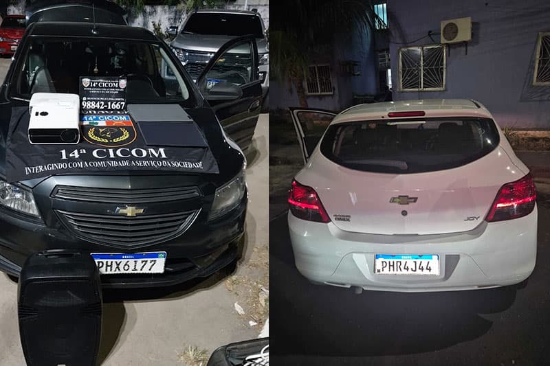 Em Manaus, dois carros roubados são recuperados pela Polícia Militar