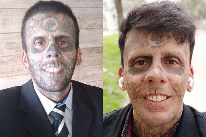 SP: “Homem mais tatuado do Brasil” se converte e começa a apagar tatuagens do rosto