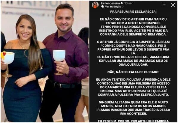 Amiga desabafa após ser proibida de ir a velório de biomédico: “Não foi falta de cuidado”