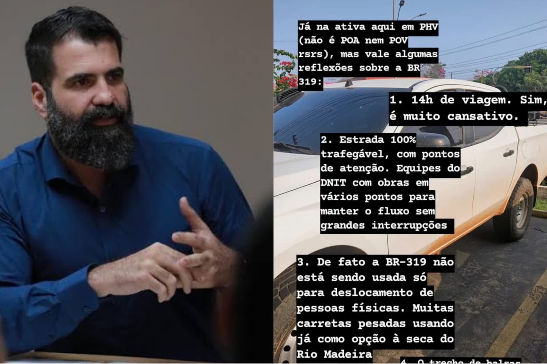 Em viagem a Porto Velho, secretário da SEMA avalia BR-319: “100% trafegável”