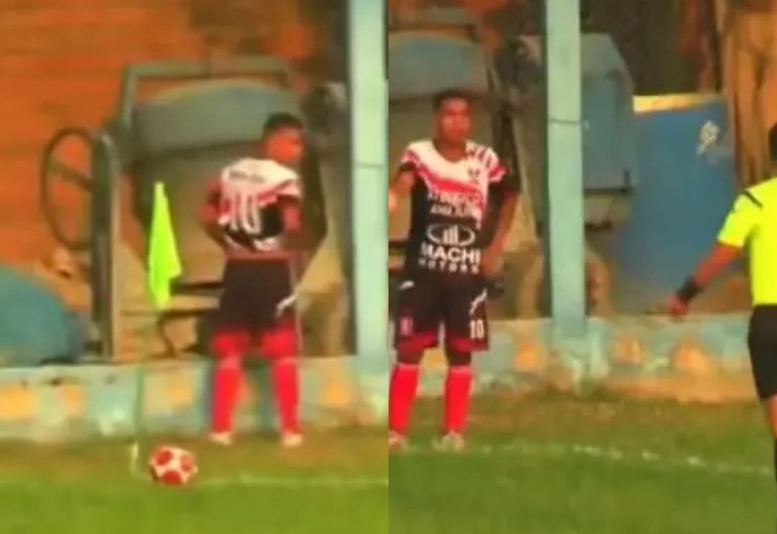 VÍDEO: Jogador é expulso após fazer xixi dentro de campo no Peru