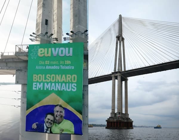 Justiça Eleitoral multa em R$10 mil candidato Capitão Alberto Neto por propaganda antecipada na Ponte Rio Negro