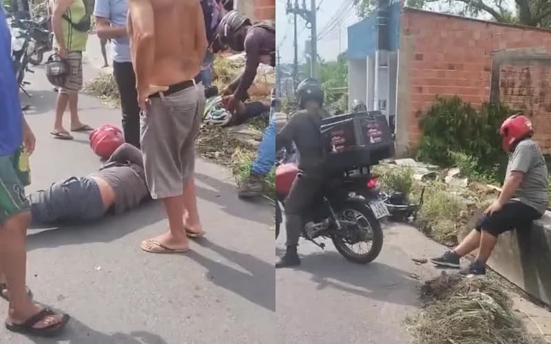 VÍDEO: Motociclistas colidem após ultrapassagem na contramão no Jorge Teixeira