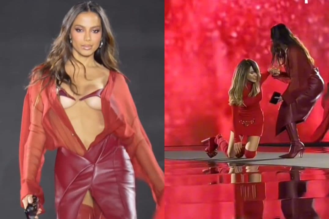 Vídeo: Cantora mexicana Belinda cai em desfile e é ajudada por Anitta