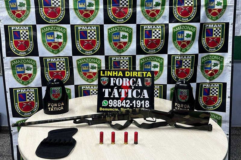 Força Tática apreende espingarda em casa abandonada na zona Oeste de Manaus