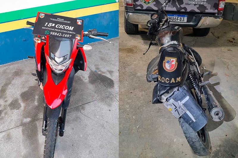 PM recupera duas motocicletas com restrições de roubo e furto em Manaus