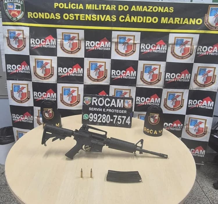 Denúncia anônima leva a prisão de homem com fuzil na Compensa