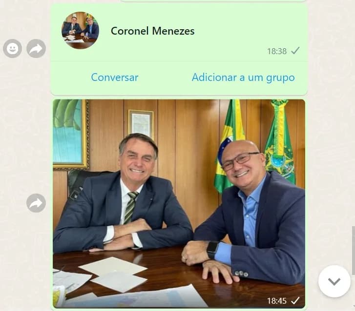 Com foto no perfil: Coronel Menezes se aproxima de Bolsonaro mas falta em agenda do ex-presidente em Manaus