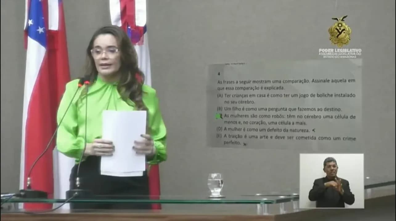 Deputada amazonense denuncia preconceito contra mulheres em prova da FGV do Rio de Janeiro