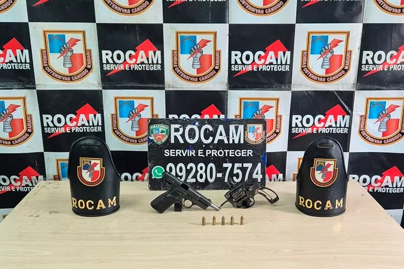 Após denúncia, Rocam apreende duas armas de fogo na zona Norte de Manaus