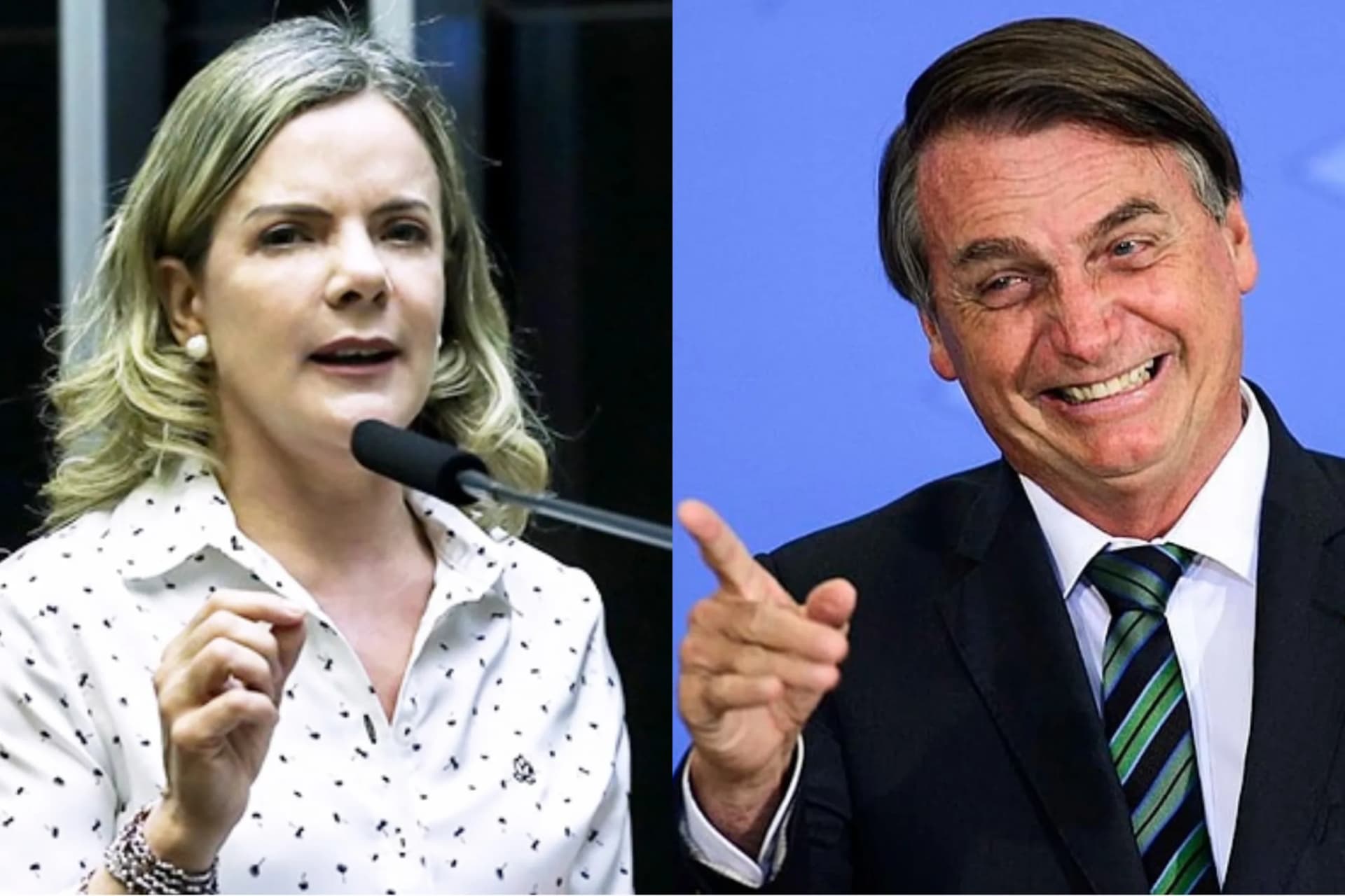 Gleisi Hoffmann critica Bolsonaro e ex-presidente dispara: “A amante está nervosa”