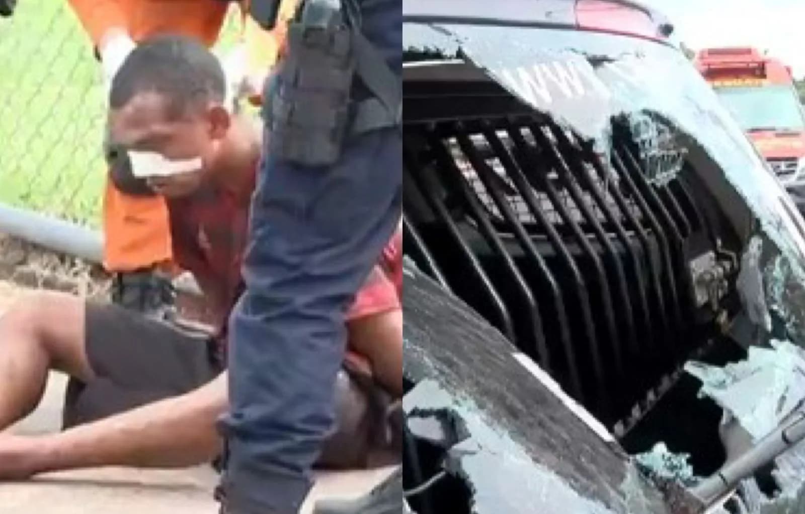 Homem detido por tráfico de drogas quebra vidro de viatura em Brasília