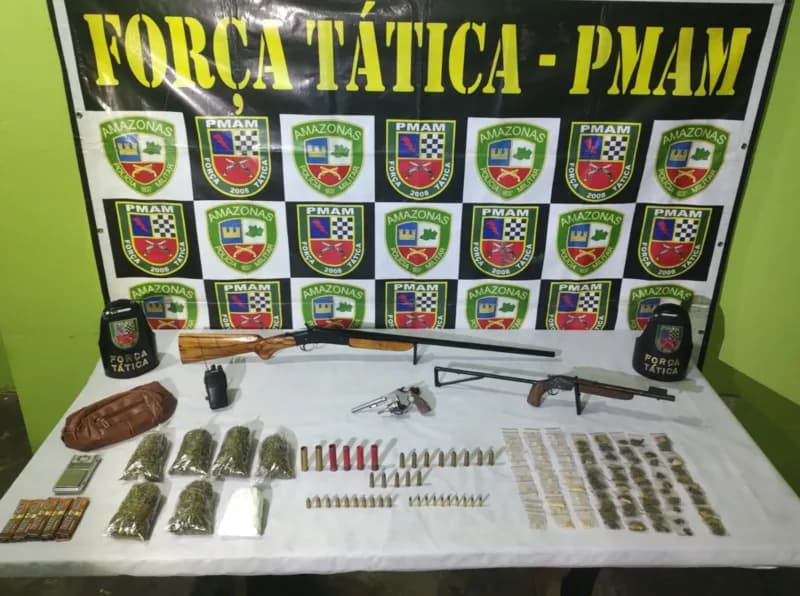 Em Rio Preto da Eva, armas e drogas são apreendidas na Operação Fronteira Mais Segura