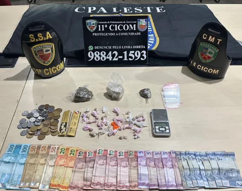 ‘Tito’ é preso por comércio de drogas no bairro Coroado, na zona Leste de Manaus