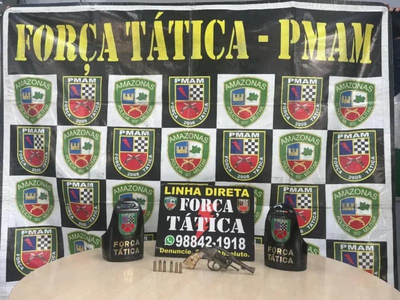 Após denúncia, Força Tática apreende revólver em lava a jato na zona Oeste de Manaus
