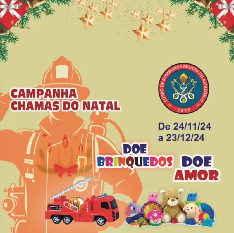 Saiba onde doar brinquedos durante campanha de Natal dos Bombeiros em Manaus