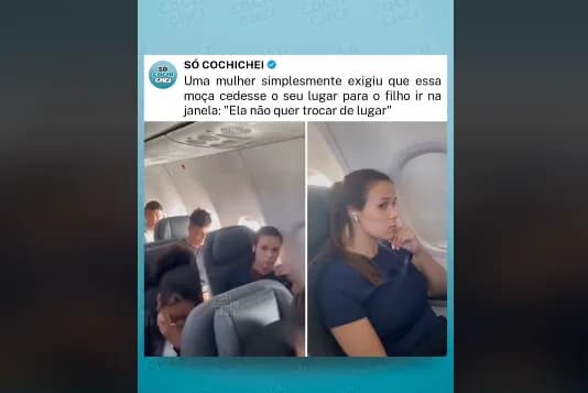 VÍDEO: Passageira é filmada após negar assento em voo para criança e mãe polemiza na internet